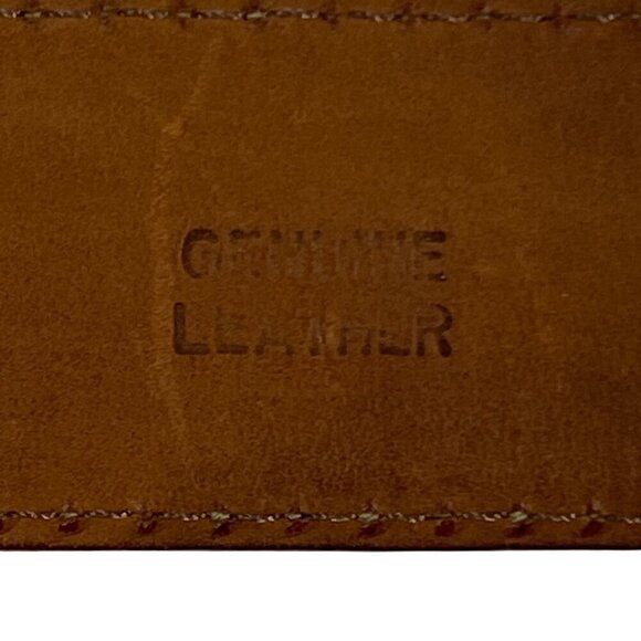 Cole Haan Mens Leather Belt Solid Brass Buckle Made In USA Brown Tan Size 32 - Picture 8 of 11